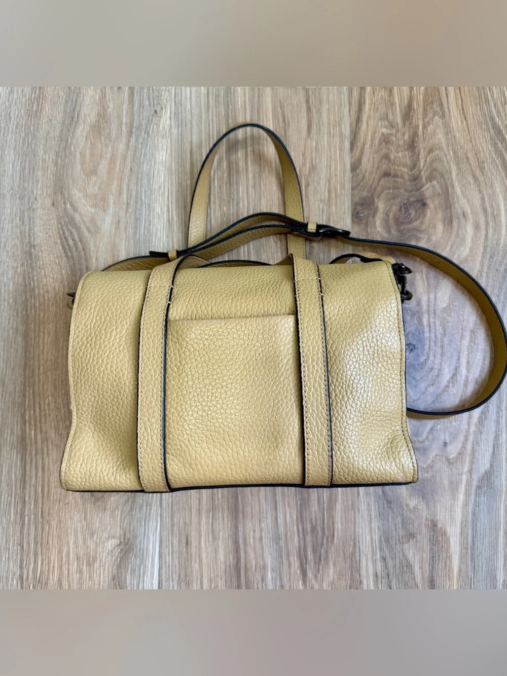 Liebeskind Berlin Trudie XS Pebbled Leather Satchel Crossbody Bag Curry